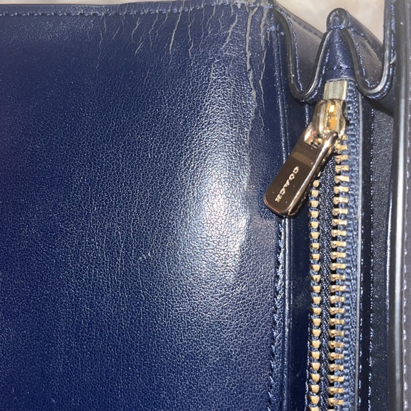 Coach Envelope Long Leather Navy Blue Wallet - Picture 3 of 9